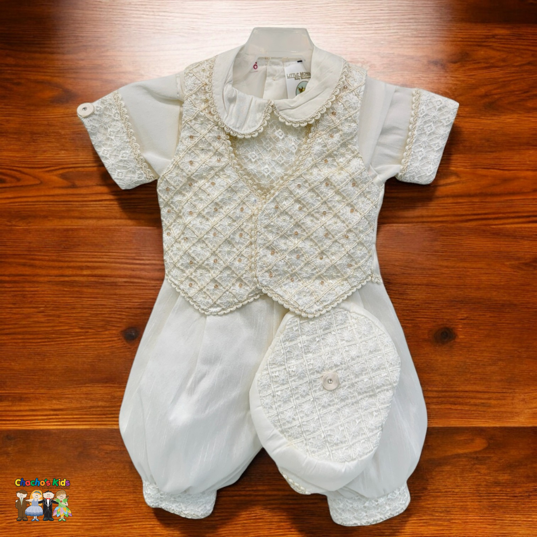 Boys Baptism (Nain Vest)-Boys-Ivory-6M-Chacho’s Kids