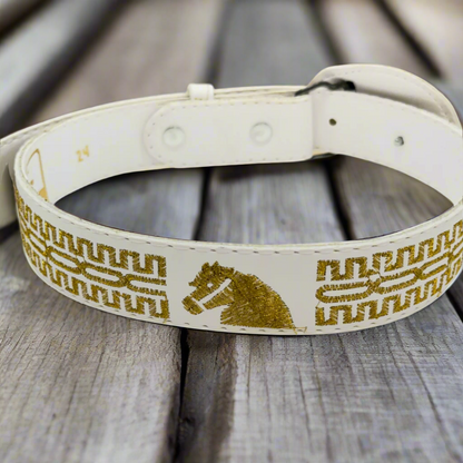 Boys Charro Belt, Gold Horse, Loop