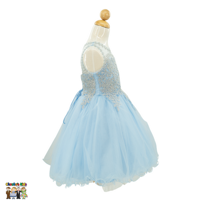 Embroidered Tulle Party Dress (9004)