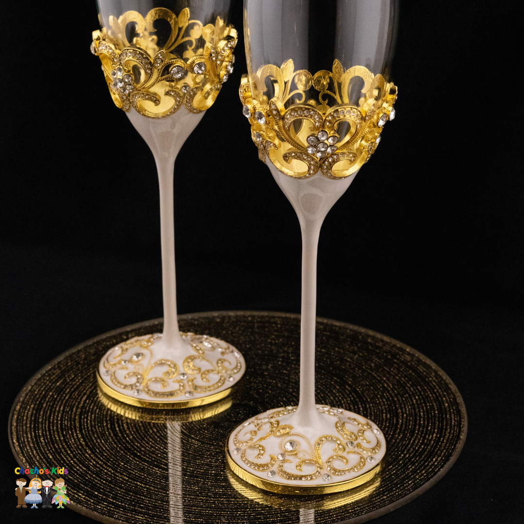 Wedding Flutes Set-Gold-091--Chacho's Kids