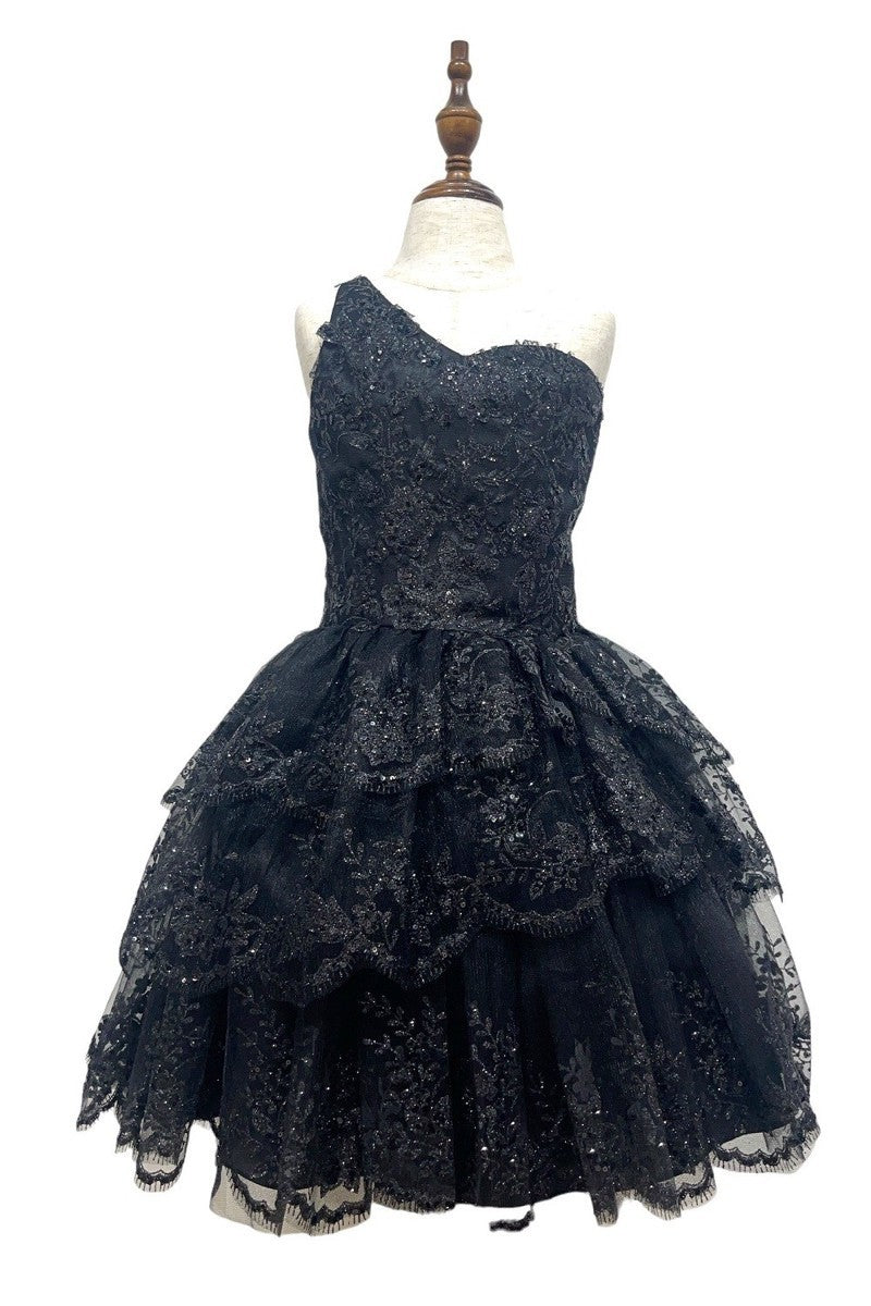 Party / Flower Girl Dress (5132)-Girls-Black-6-Chacho's Kids
