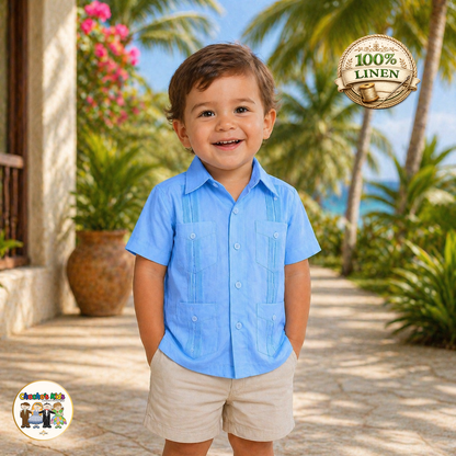 Boys Classic Guayabera 100% Linen