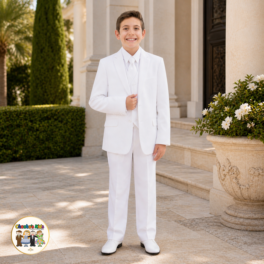 Executive Italian-Cut Boys Suit-Premium (White)