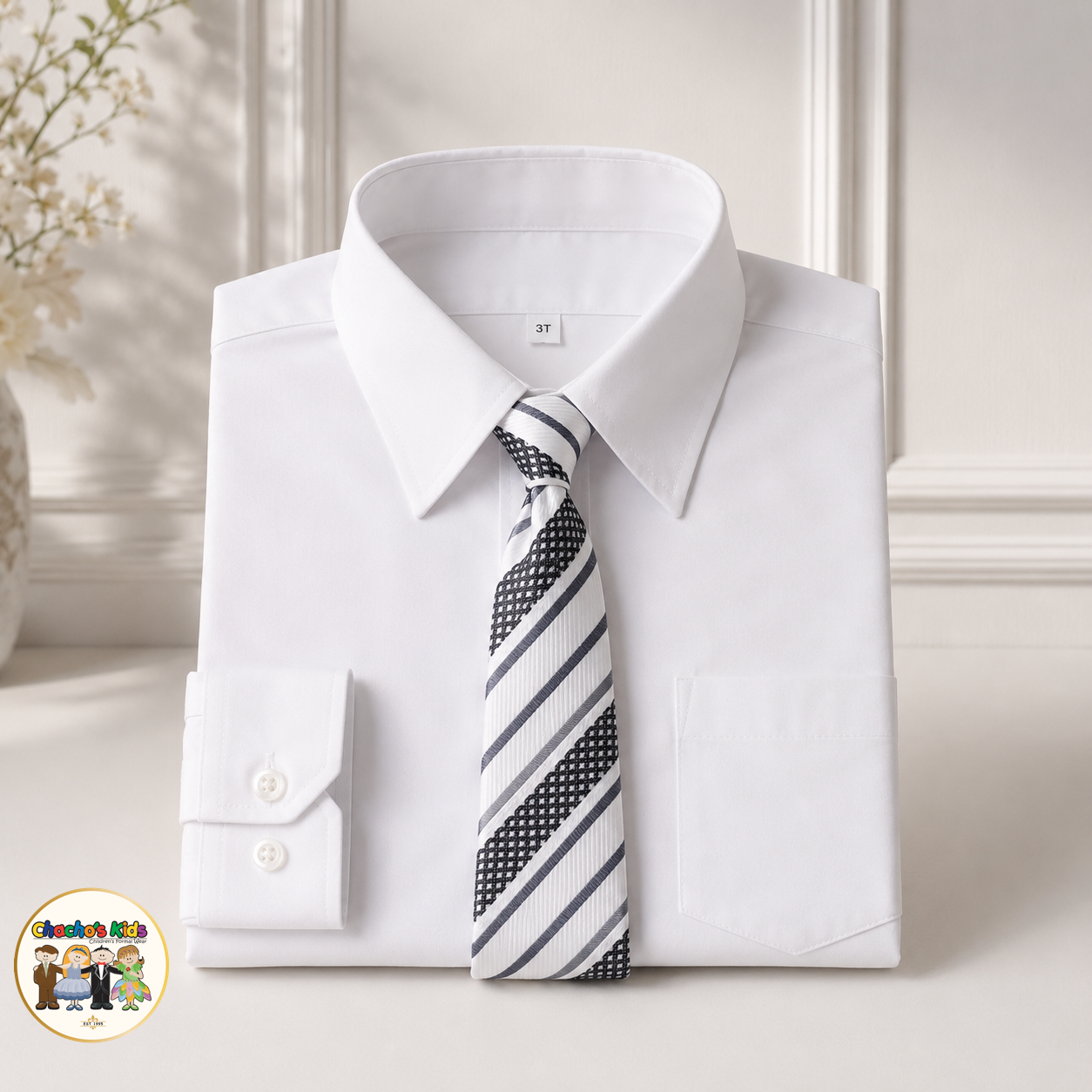 Classic White Dress Shirt w/Tie