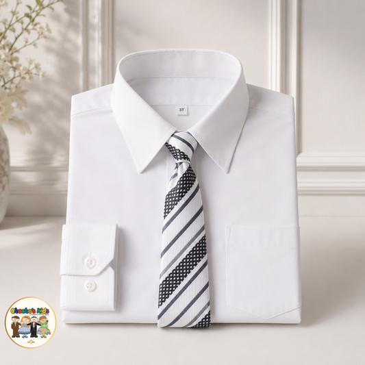 Classic White Dress Shirt w/Tie
