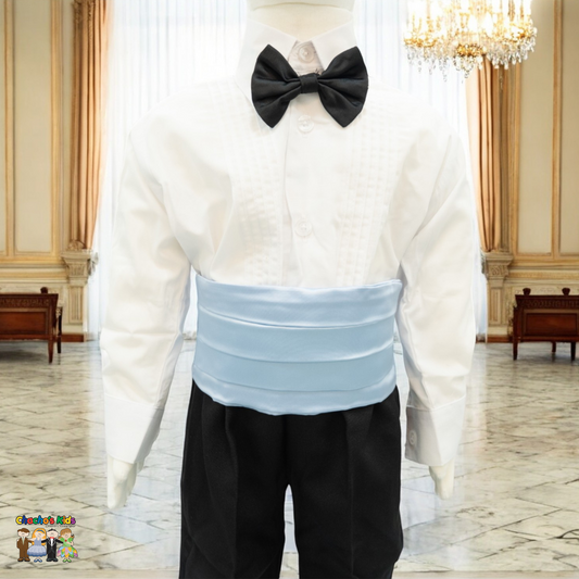 Satin Cummerbund (Sky Blue)-Boys-Sky Blue-S-Chacho’s Kids