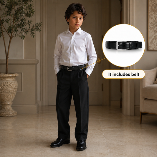 Classic Boys Dress Pants (Black)