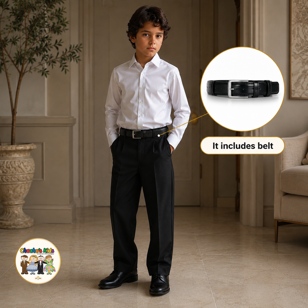 Classic Boys Dress Pants (Black)