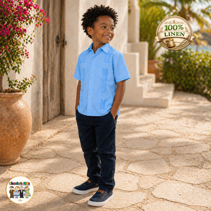 Boys Classic Guayabera 100% Linen