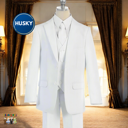 Classic Suit White (BJ4005-Husky)-Boys-8-Chacho’s Kids