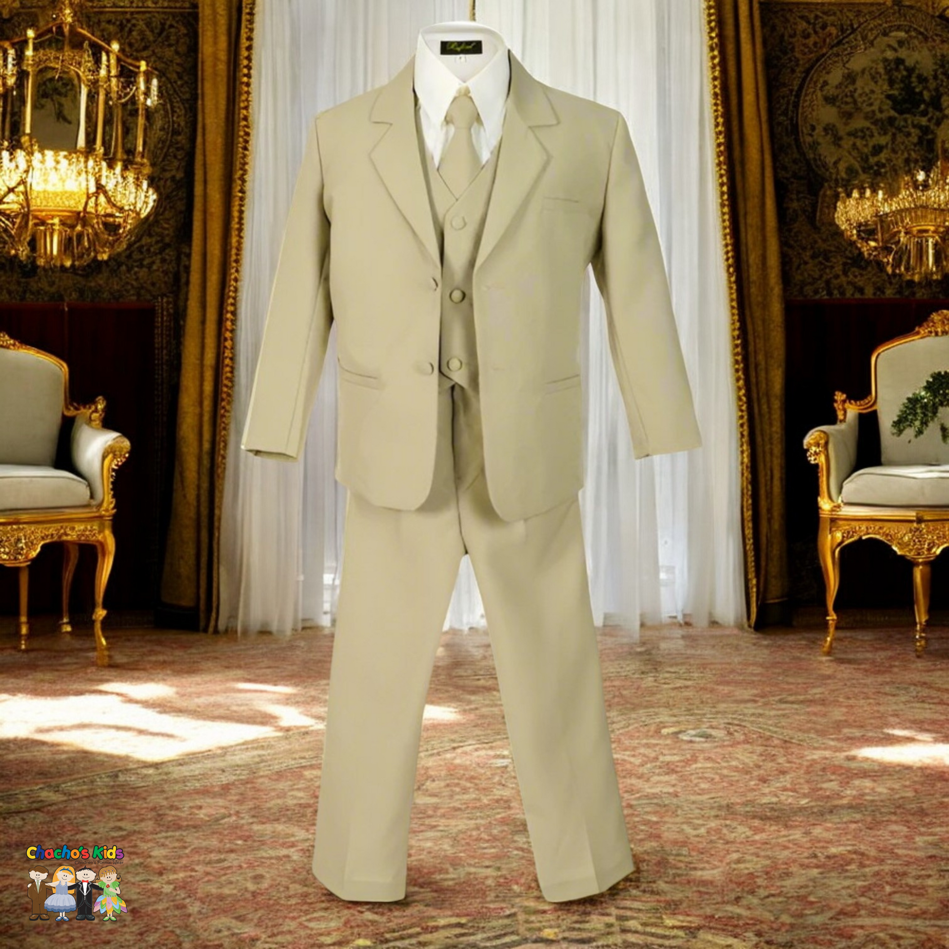 Classic Suit (Rafael BY013)-Boys-Khaki-S-Chacho’s Kids