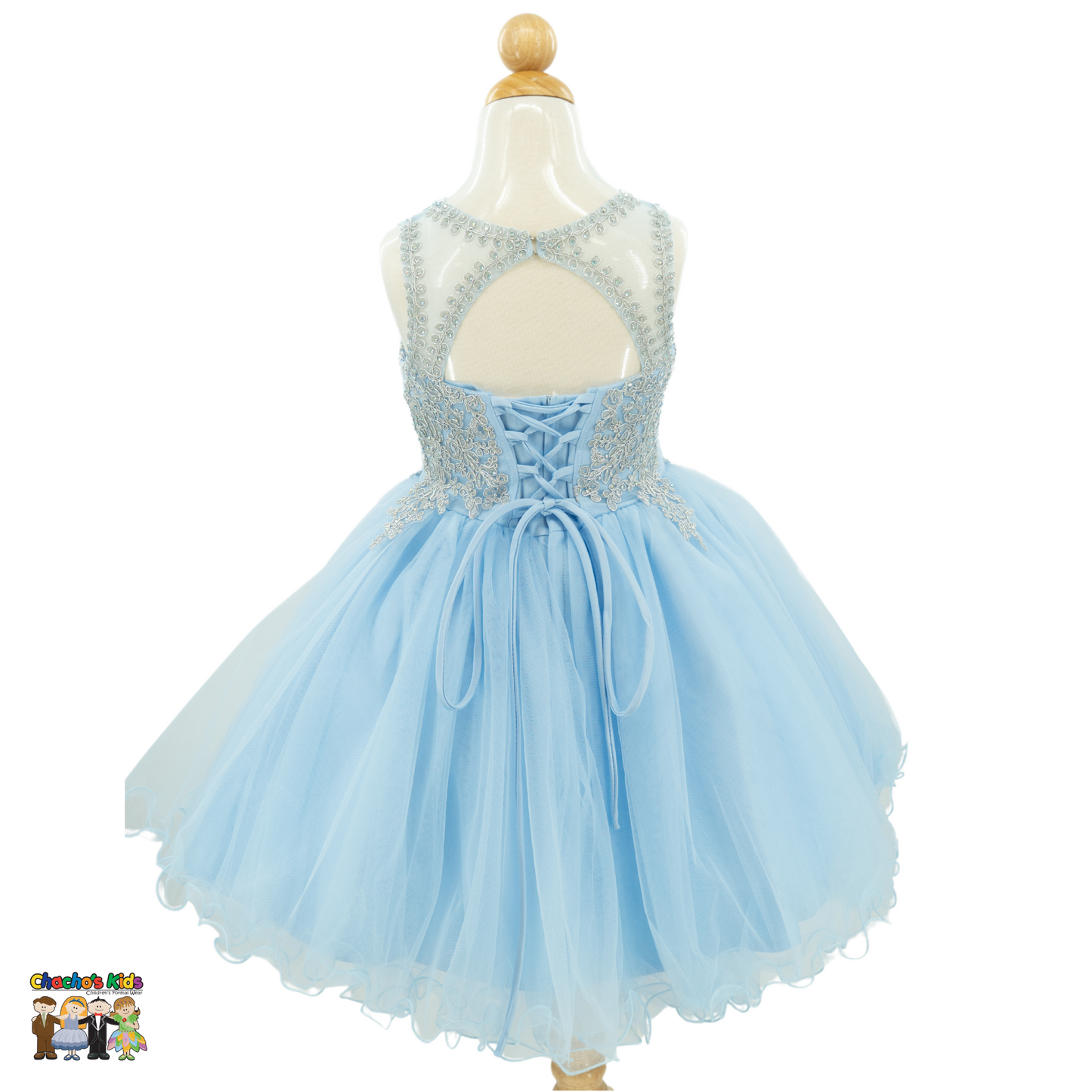 Embroidered Tulle Party Dress (9004)