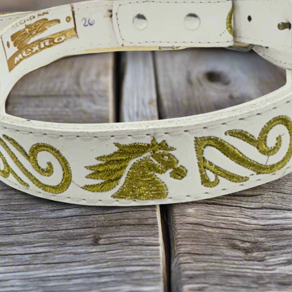 Boys Charro Belt, Gold Horse, Loop