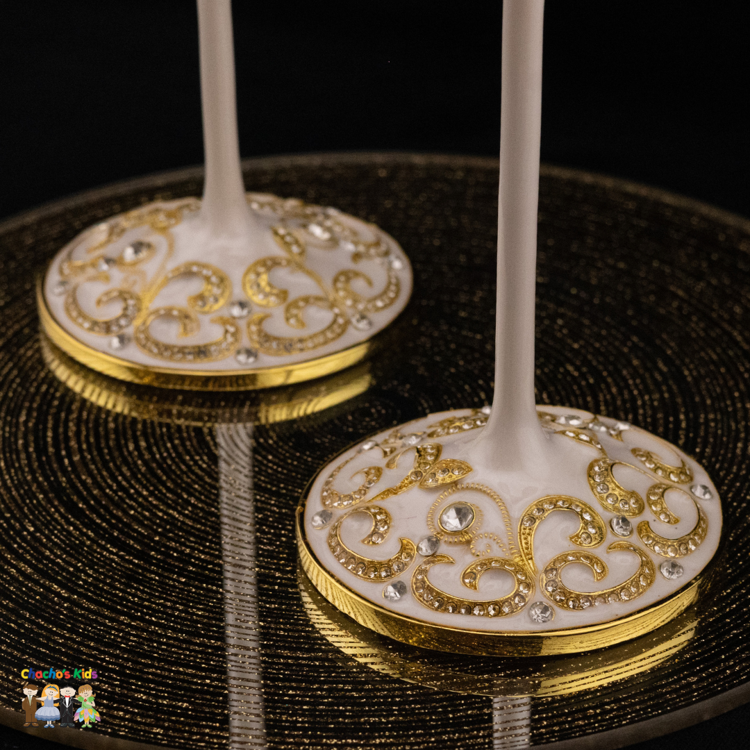 Super Elegant Wedding Wine Cups/ Wedding Flutes Set-Gold-091-Wedding Accessories-Chacho's Kids