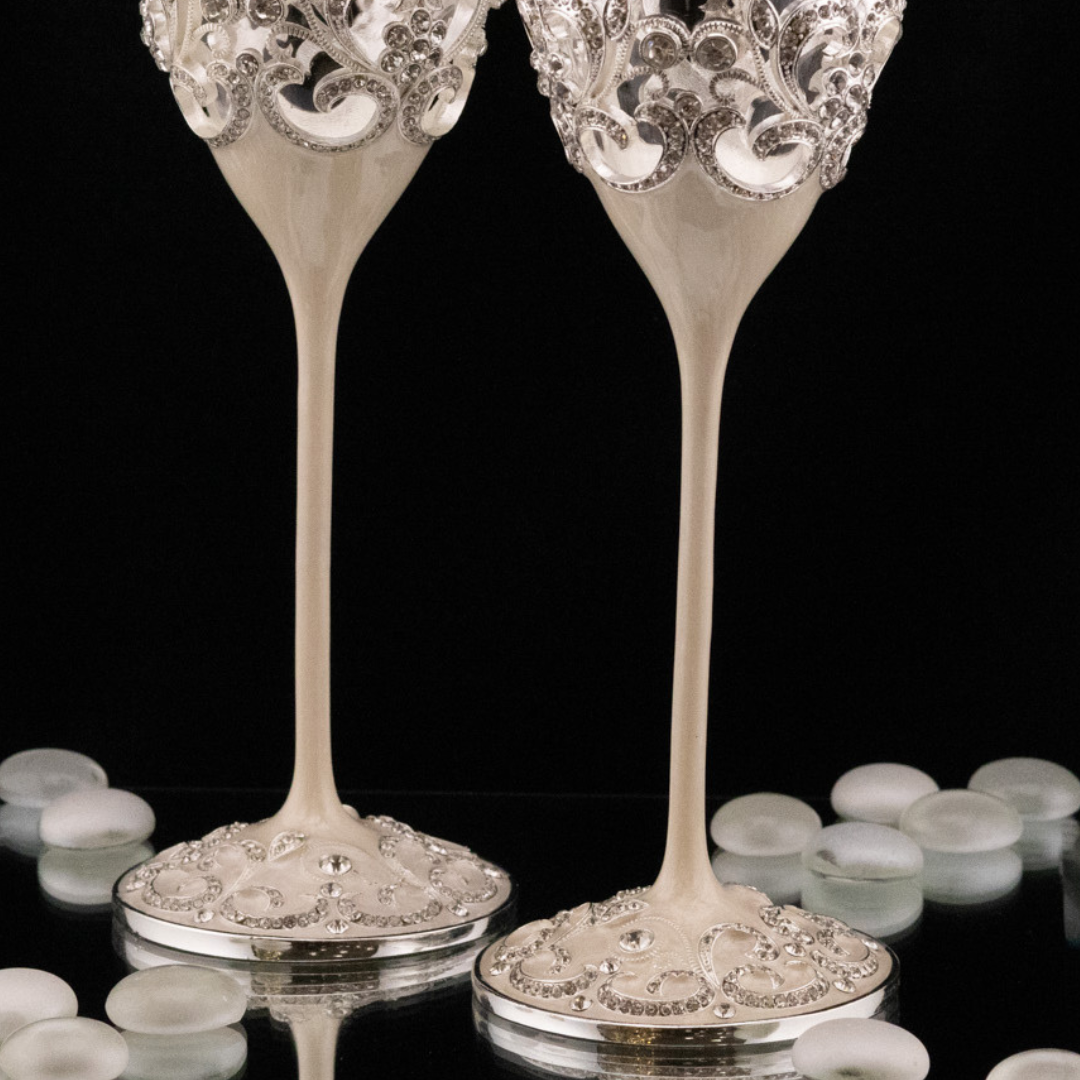 Wedding Flutes Set-Silver-091--Chacho's Kids