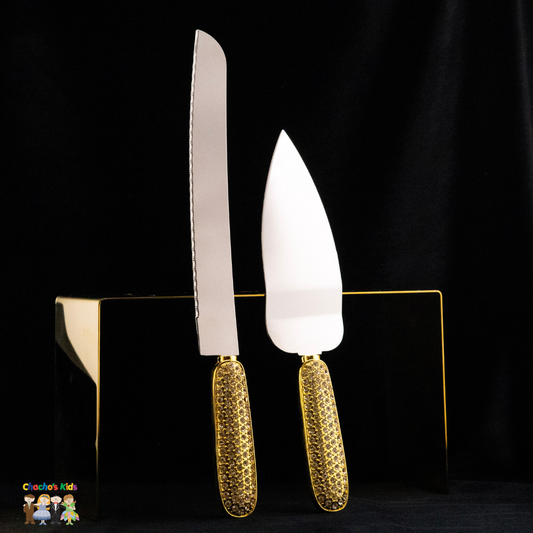 Wedding Knife & Serving Set-GOLD-NF118--Chacho's Kids