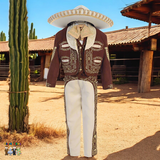 Charro Suit (6-Piece) Brown/Ivory-Boys-1-Chacho’s Kids