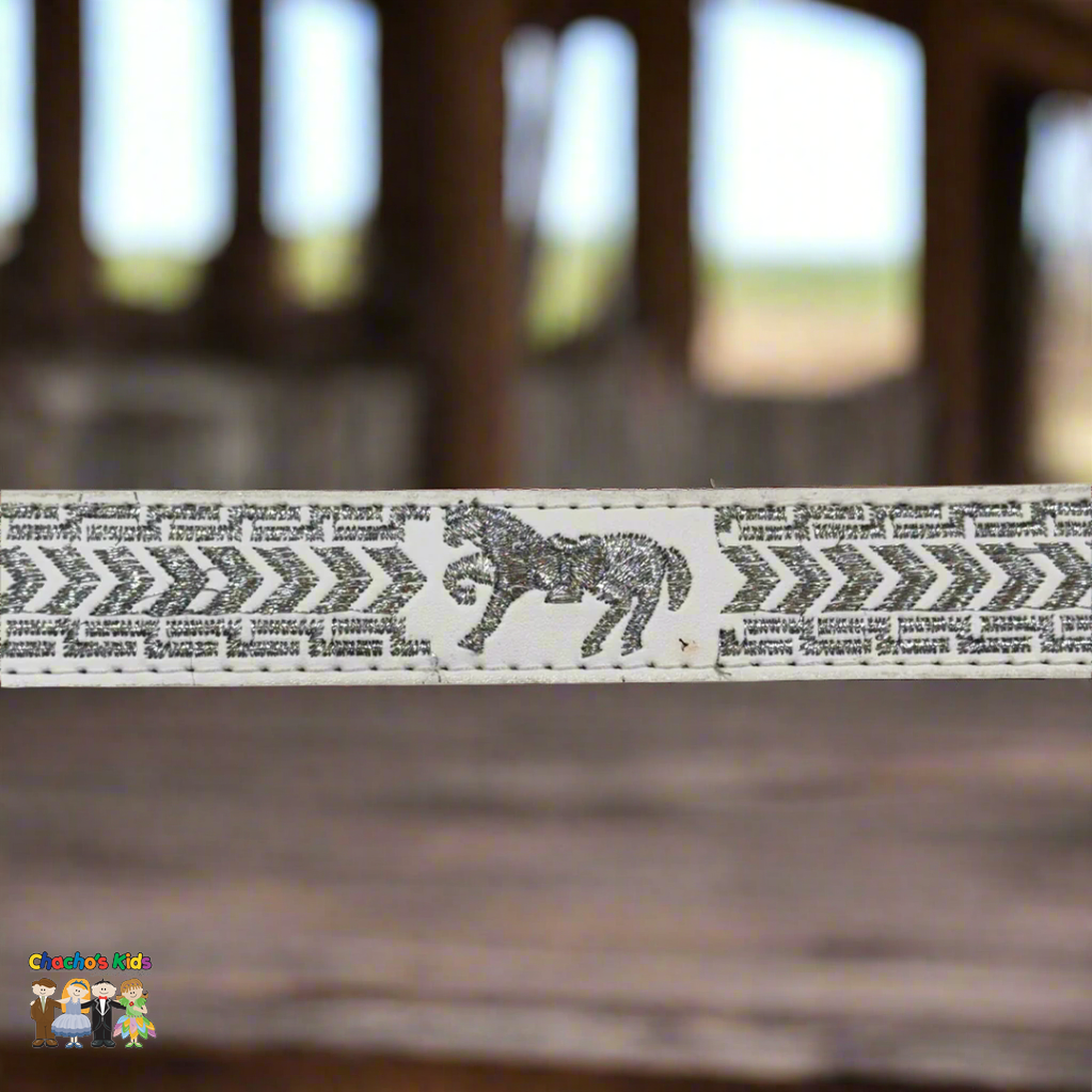 Boys Charro Belt, Silver Horse, Side