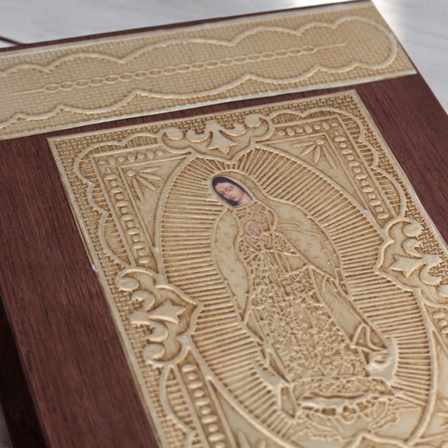 Artisanal Embossed Metal Holy Bible (Cedar Box)-Gold-Chacho's Kids