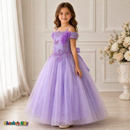 3D Floral Embroidered Tulle Dress (430)
