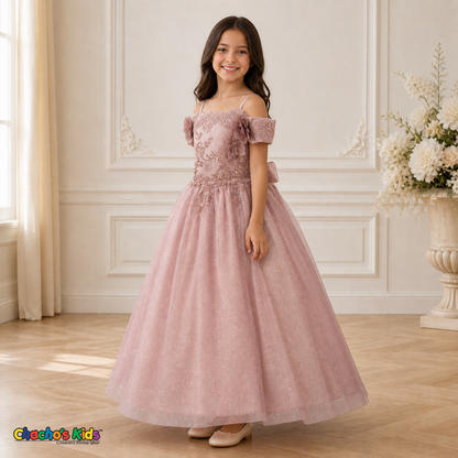 3D Floral Embroidered Tulle Dress (430)