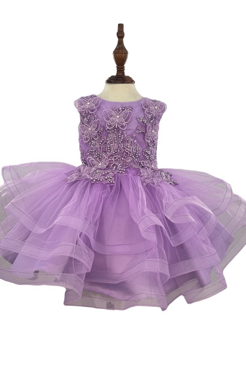 Baby Party / Flower Girl Dress (9149B)-Girls-Lilac-S-Chacho's-Kids