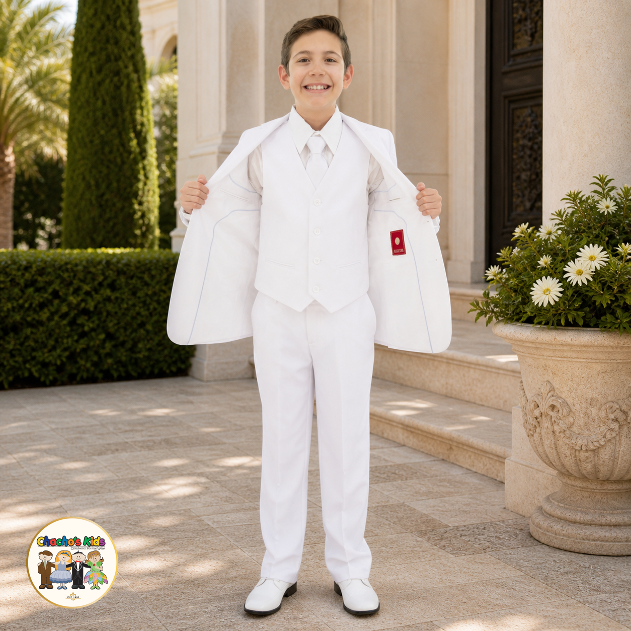 Executive Italian-Cut Boys Suit-Premium (White)