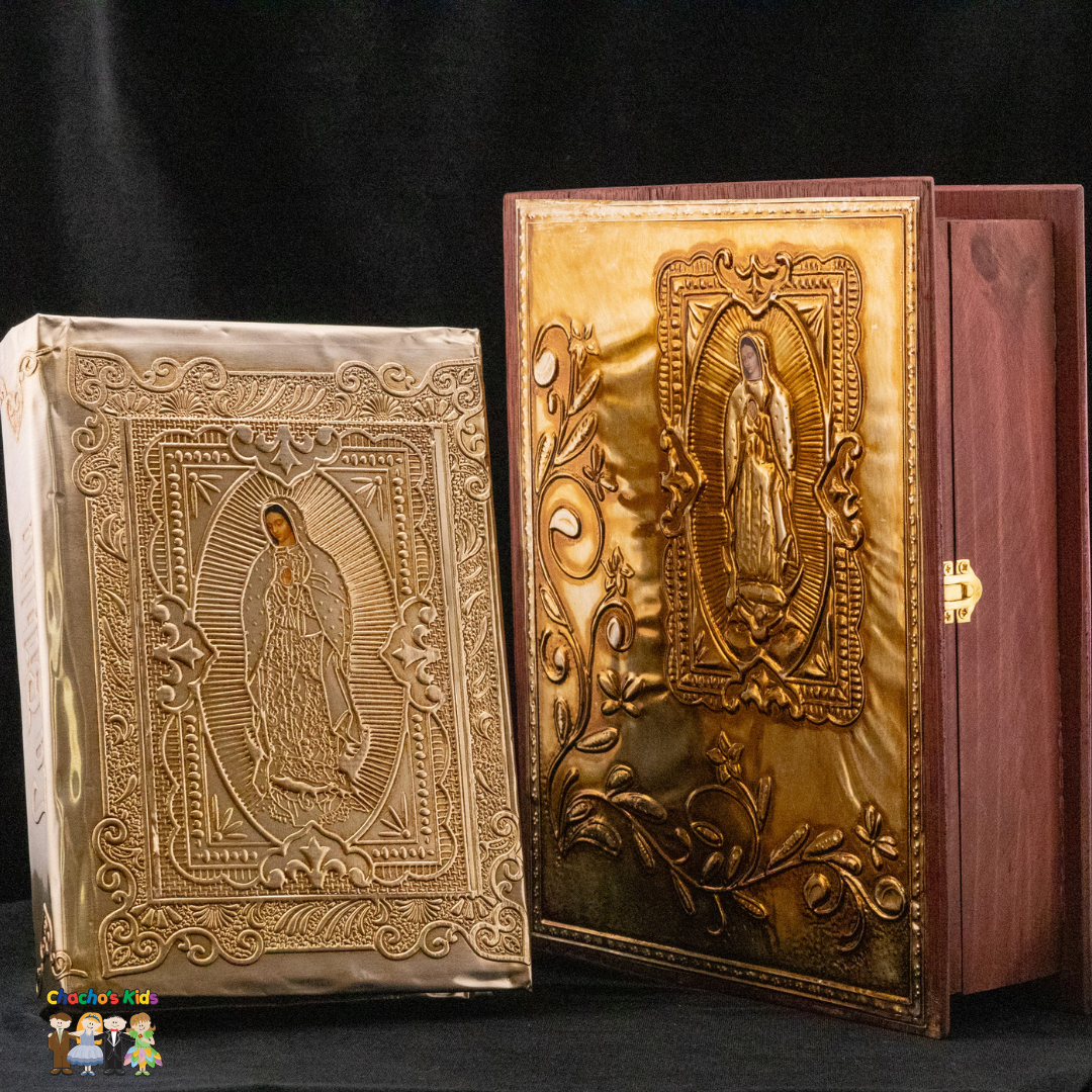 Artisanal Embossed Metal Holy Bible (Cedar Box) (Large-Gold)-Chacho's Kids