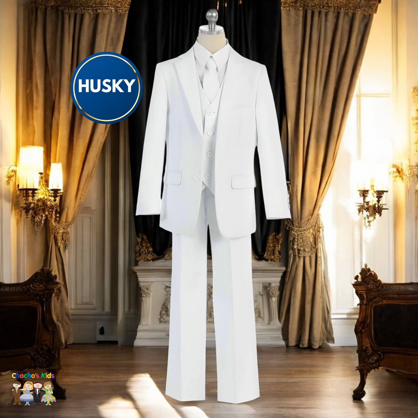 Classic Suit White (BJ4005-Husky)-Boys-Chacho’s Kids