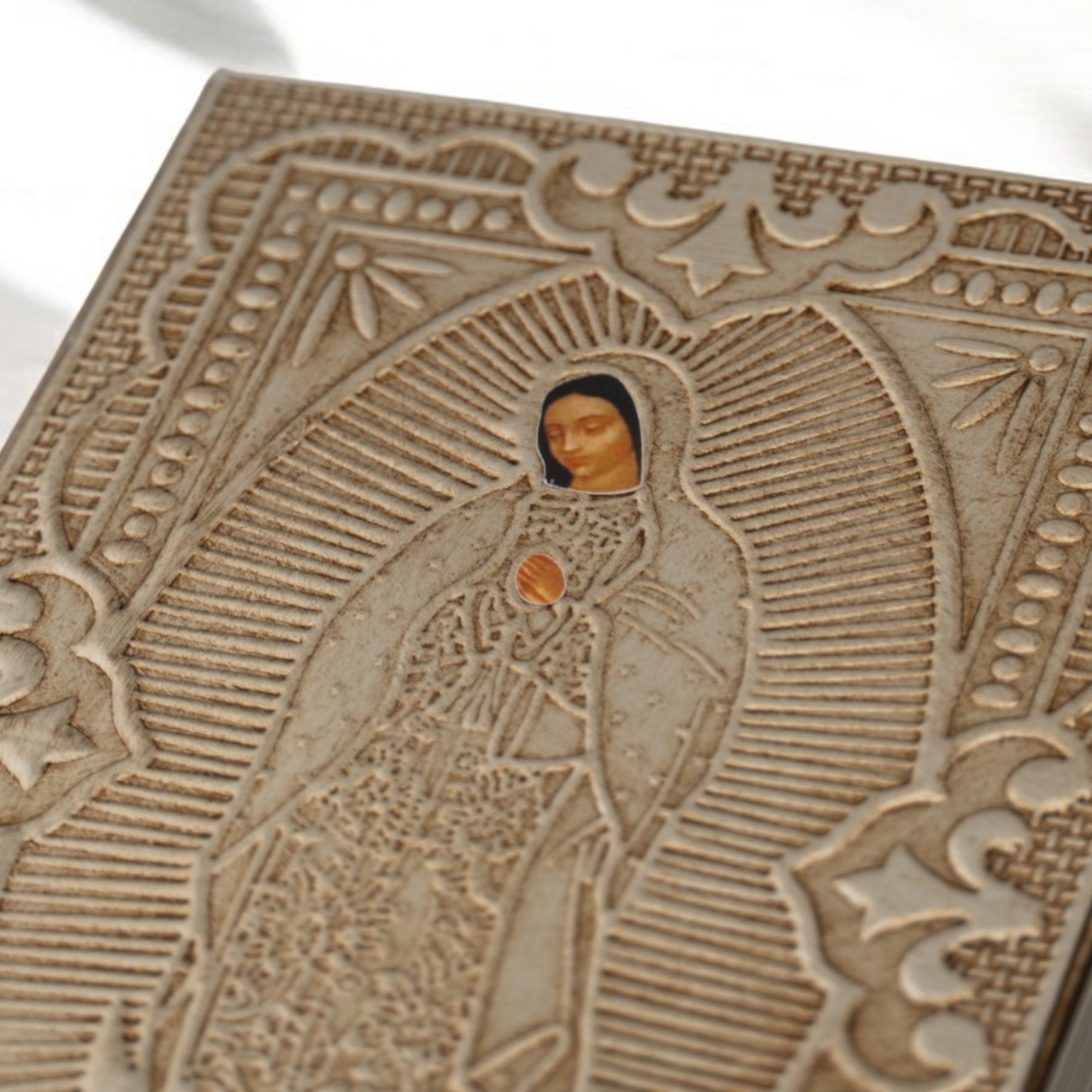 Artisanal Embossed Metal Holy Bible (Cedar Box)-Gold-Chacho's Kids