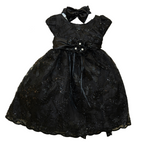 Baby Party / Flower Girl Dress (D-1664)-Girls-Black-S-Chacho's-Kids