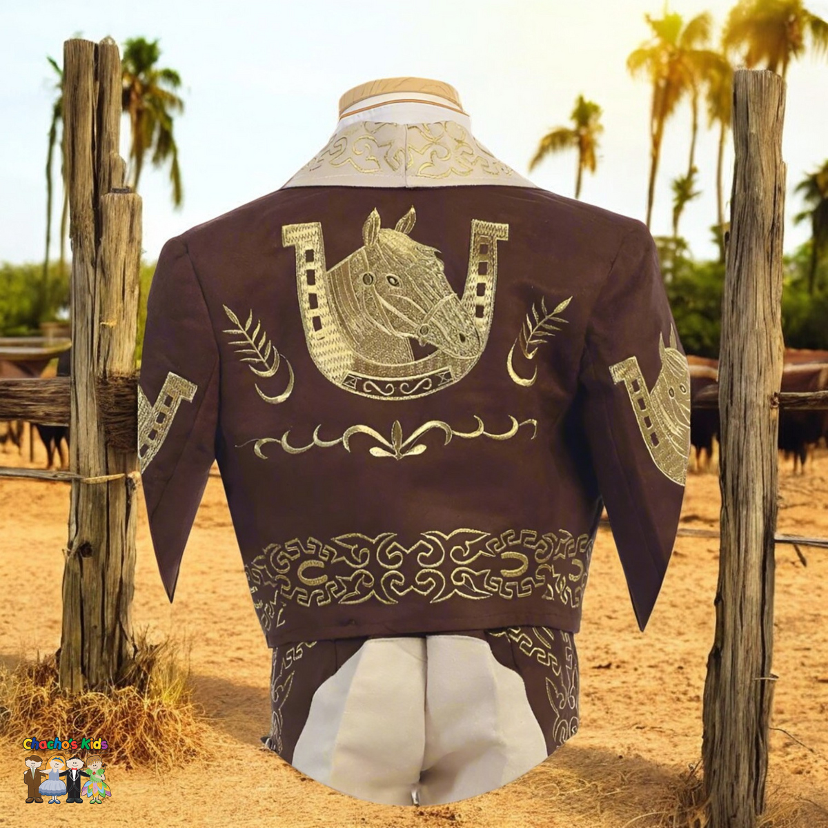 Charro Suit (6-Piece) Brown/Ivory-Boys-Chacho's Kids