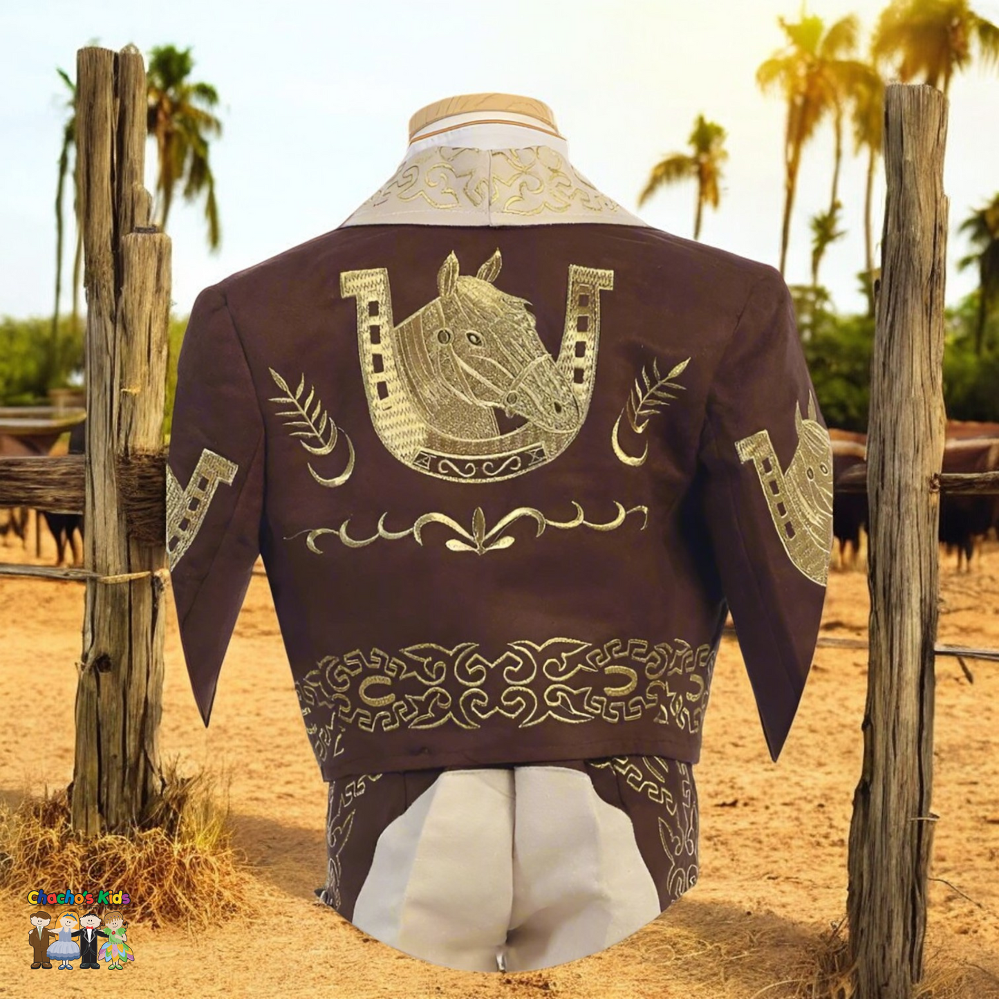 Charro Suit (6-Piece) Brown/Ivory-Boys-Chacho’s Kids