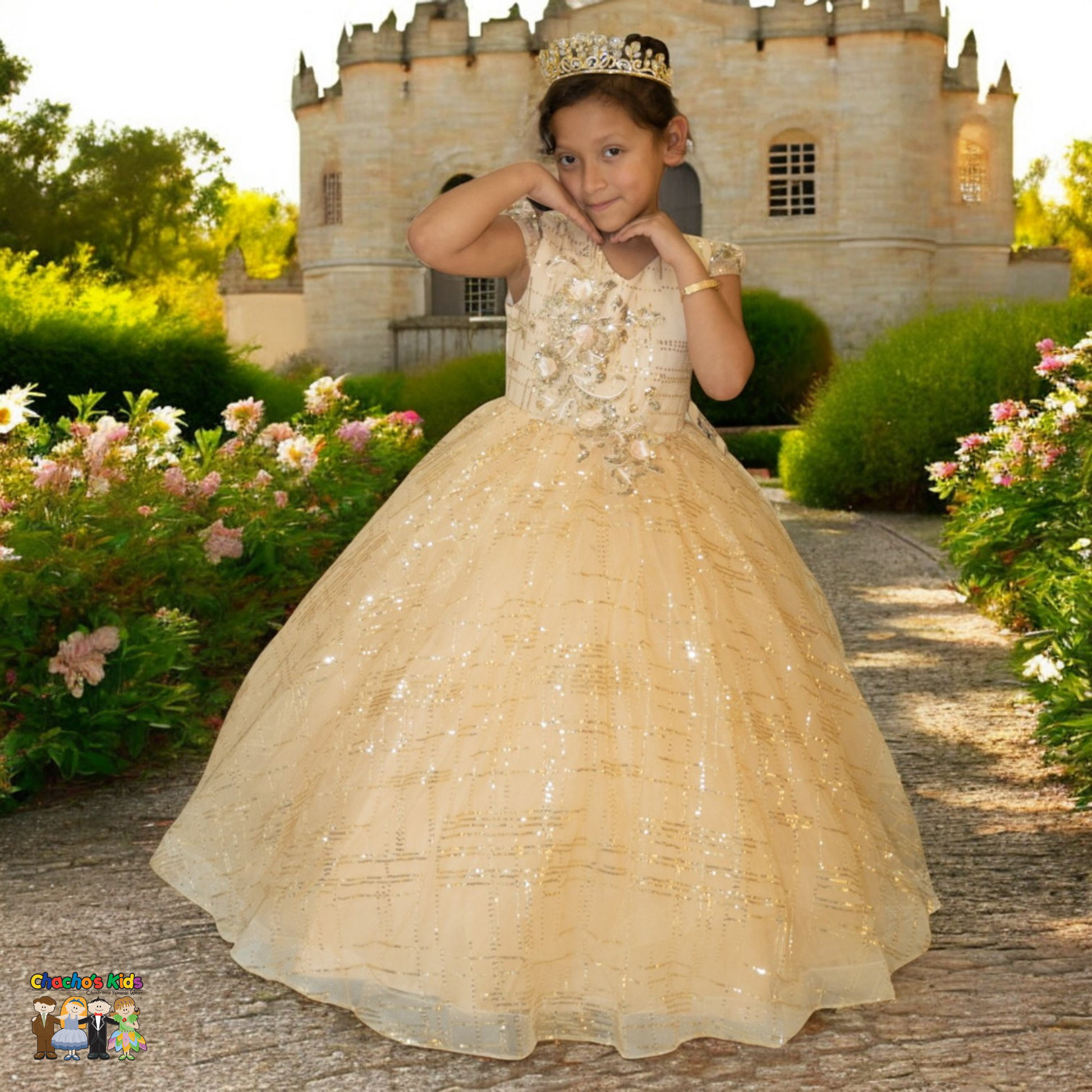 Ball Gown Dress (9026) Chacho's Kids Ball Gown Dress (9026) Chacho's Kids