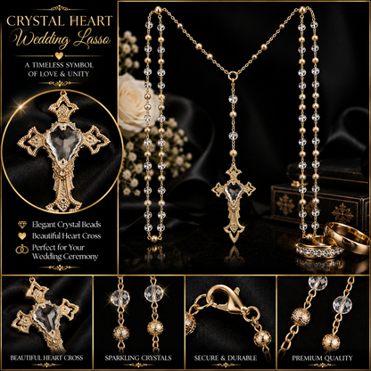 Crystal Heart Wedding Lasso (Gold)
