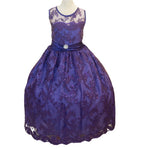 Party/Flower Girl Dress (D1550)-Girls-Purple-2-Chacho's Kids