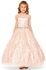 Ball Gown Dress (5109)-Girls-Rose Gold-2-Chacho's Kids