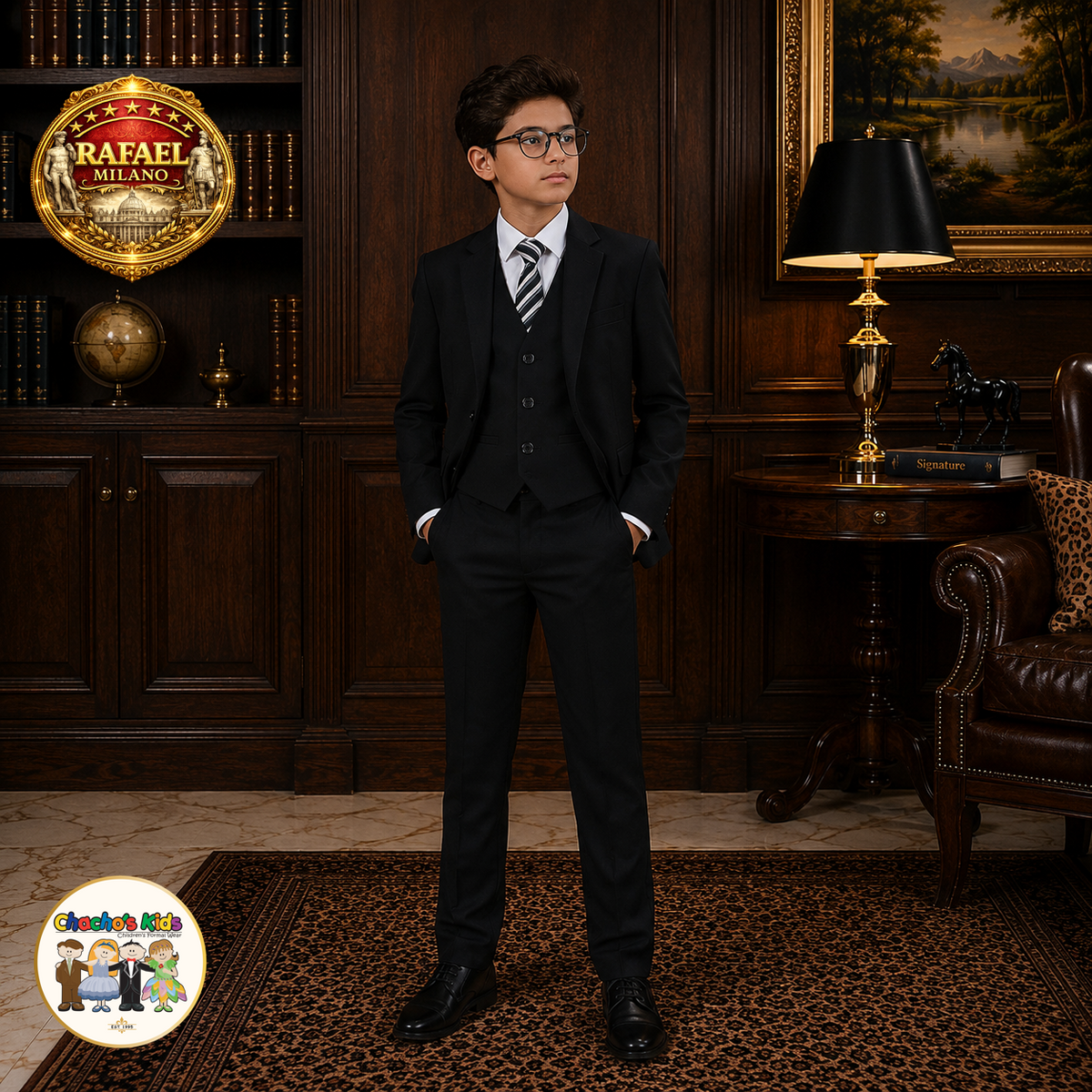 Rafael Milano Premium Boys Suit (Black)