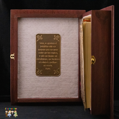 Artisanal Embossed Metal Holy Bible (Cedar Box) (Large-Gold)-Chacho's Kids