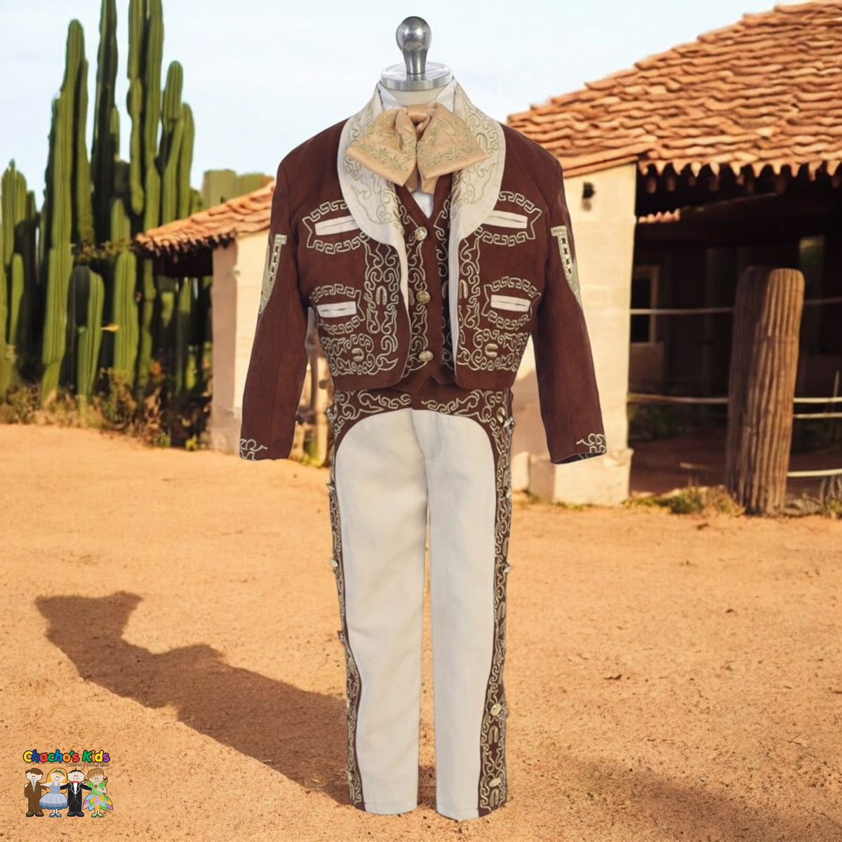 Charro Suit (6-Piece) Brown/Ivory-Boys-Chacho's Kids