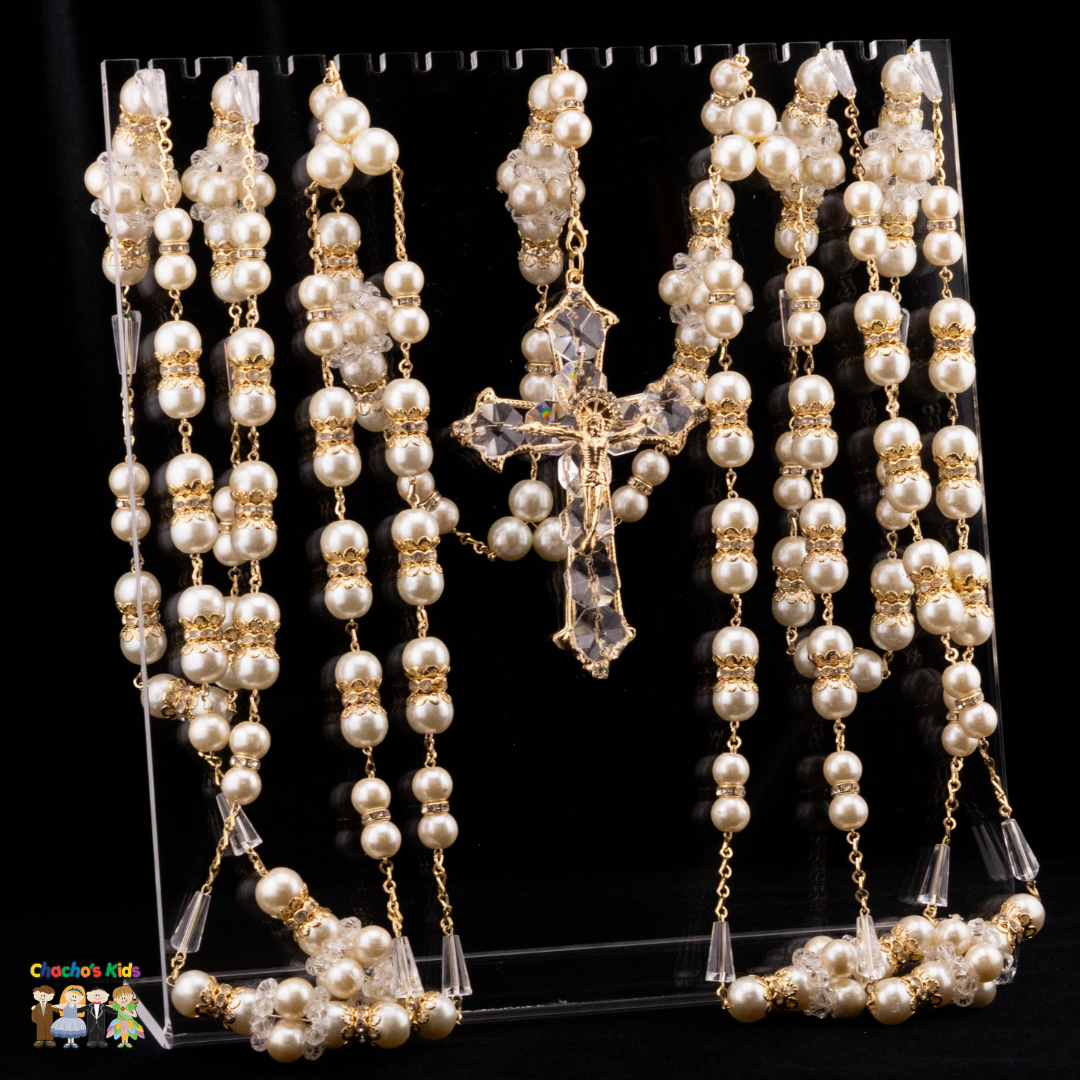 Wedding Lassos-Large Gold and Ivory Pearl Lasso-Chacho's Kids