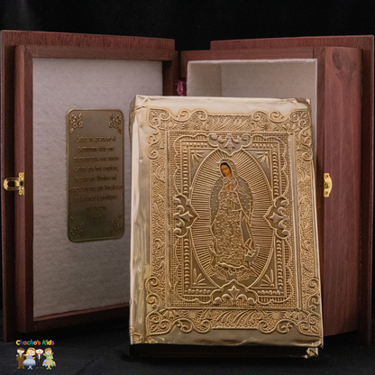 Artisanal Embossed Metal Holy Bible (Cedar Box) (Large-Gold)-Chacho's Kids