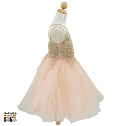 Embroidered Tulle Party Dress (9004)