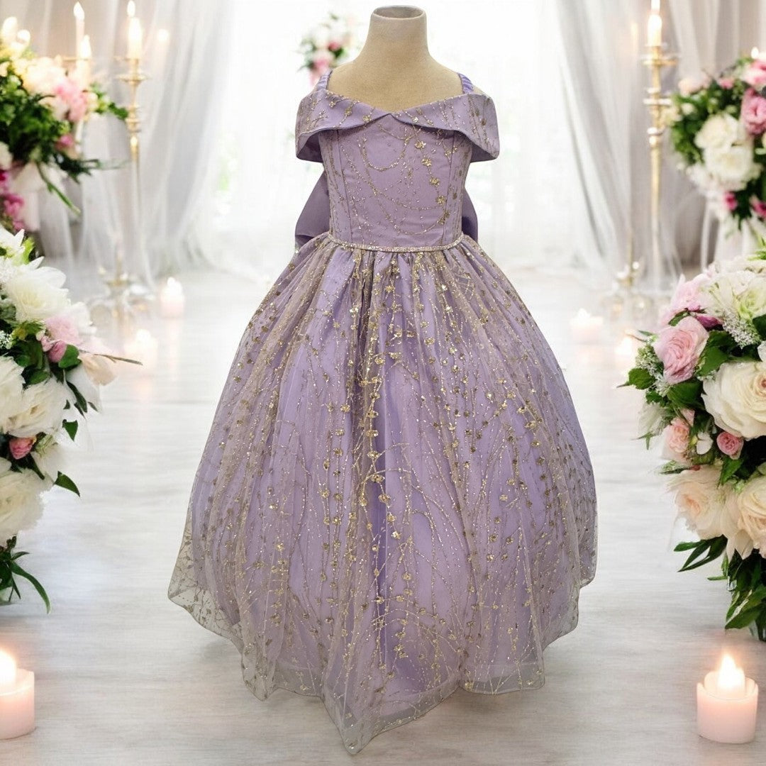 Ball Gown Dress (9006)-Girls-Lilac-2-Chacho's Kids