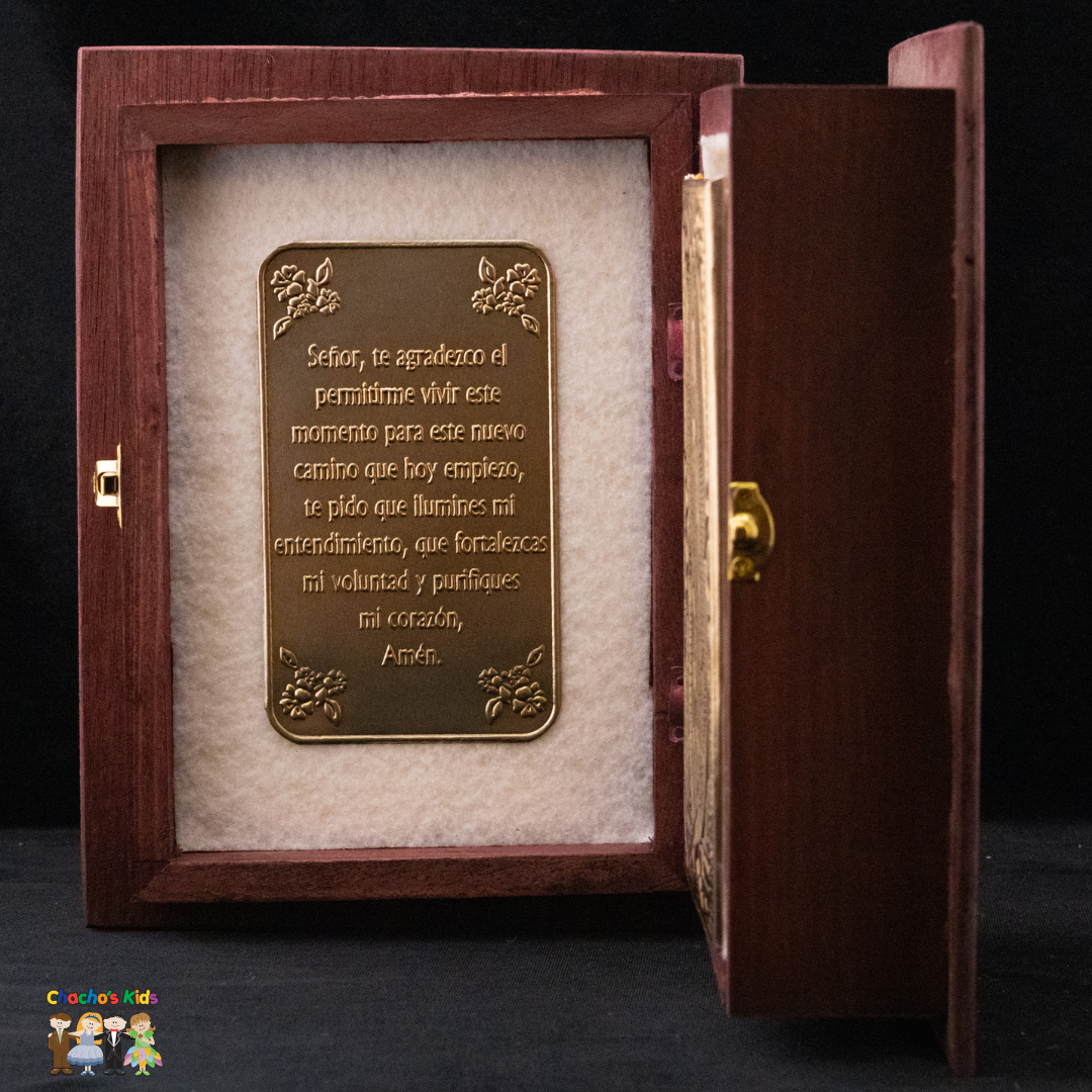 Artisanal Embossed Metal Holy Bible (Cedar Box) (Large-Gold)-Chacho's Kids