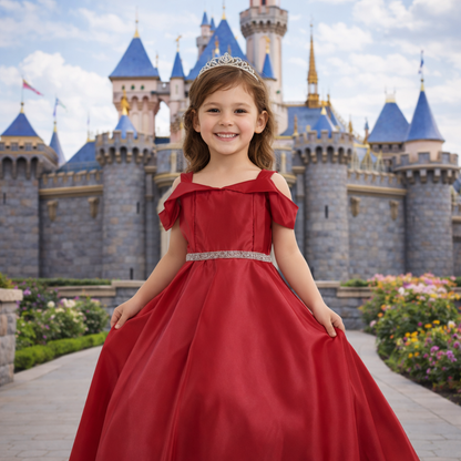 Silk Satin Ball Gown Dress (437)