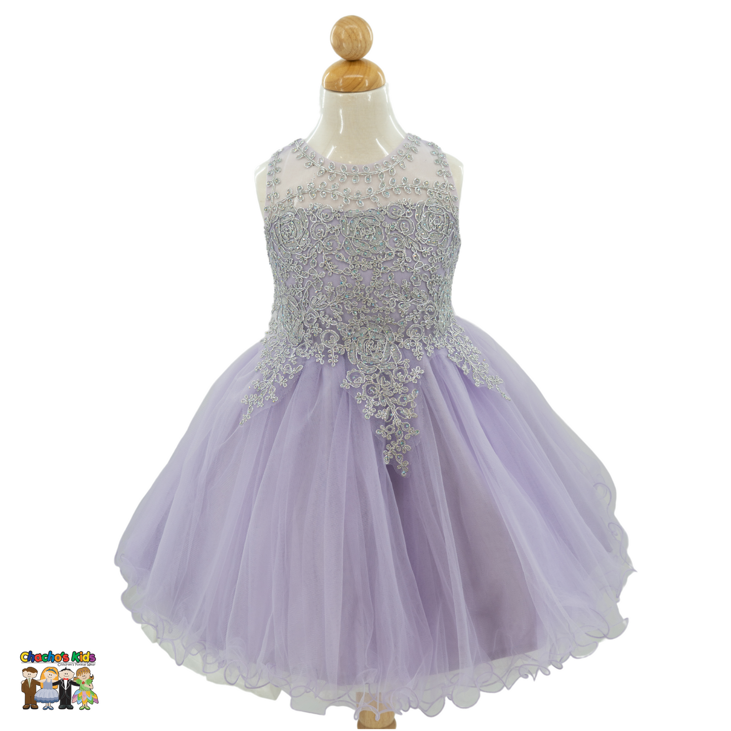 Embroidered Tulle Party Dress (9004)