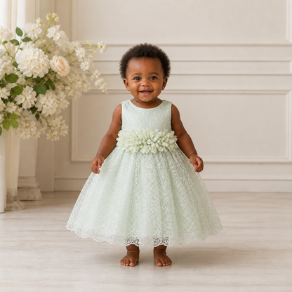 Baby Sparkle Floral Flower Girl Dress