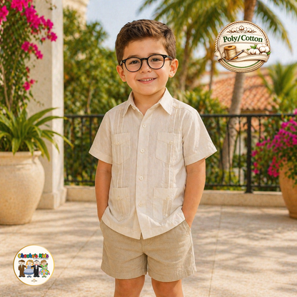 Boys Guayabera Poly/Cotton (6535)