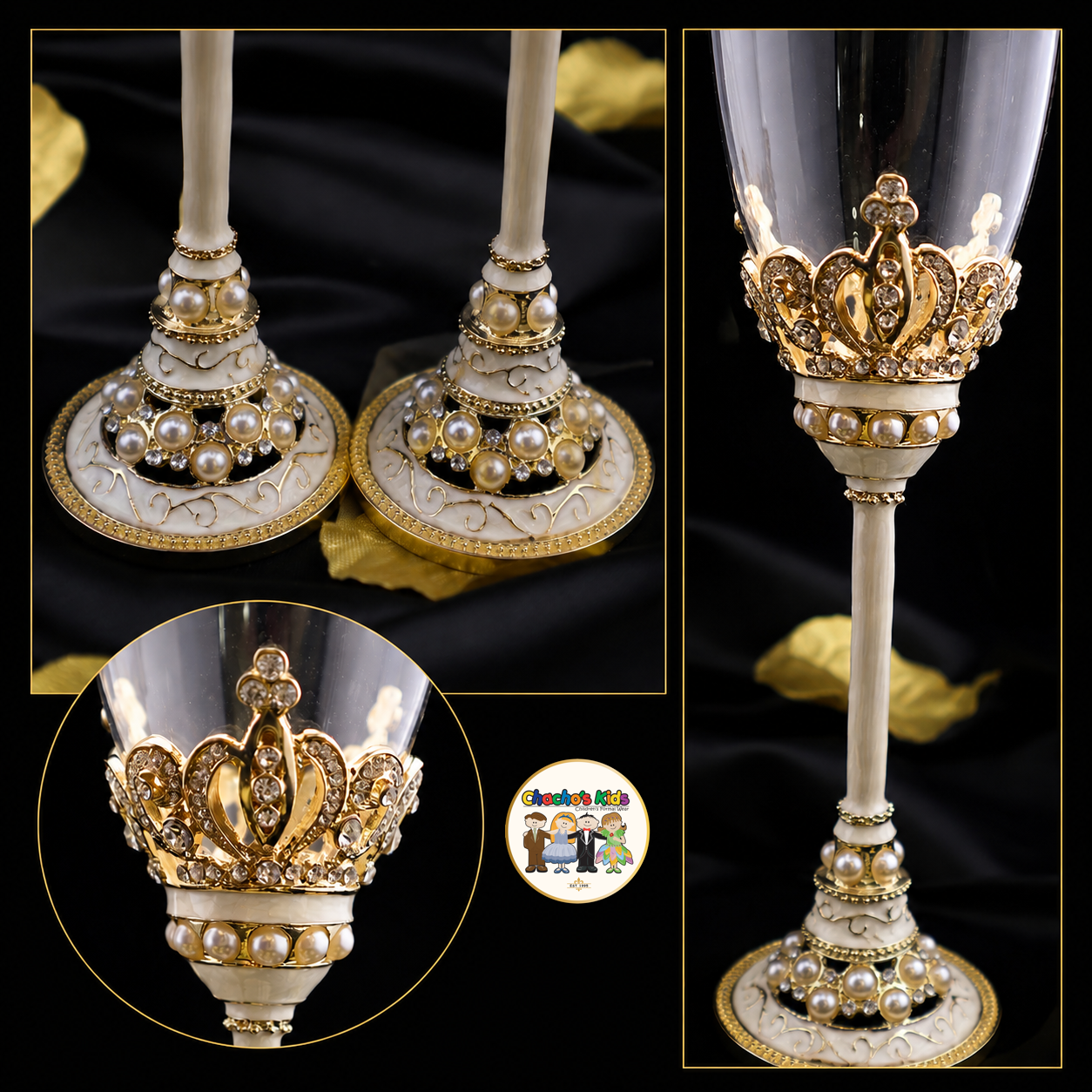 Wedding Flutes Set-Gold-803